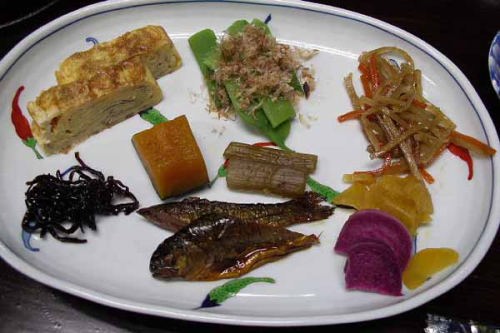 朝食(奈良井宿伊勢屋)